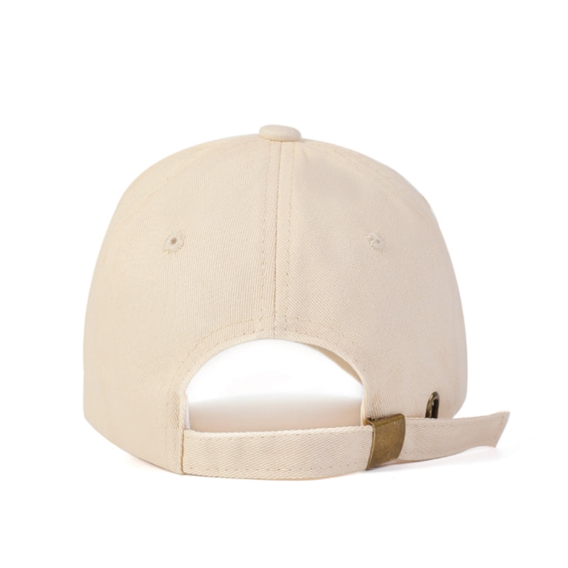 Rear view creamy white sports cap - breathable 100% cotton bulk orders