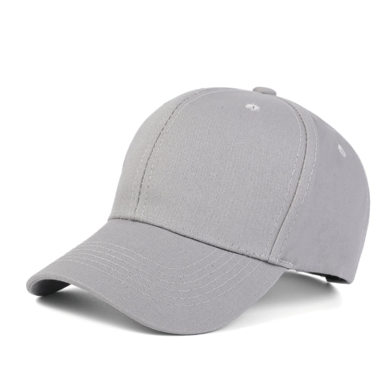 Gray cotton baseball cap front view - heavyweight promotional cap