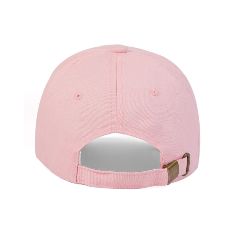 Back view light pink baseball cap - wholesale breathable custom caps