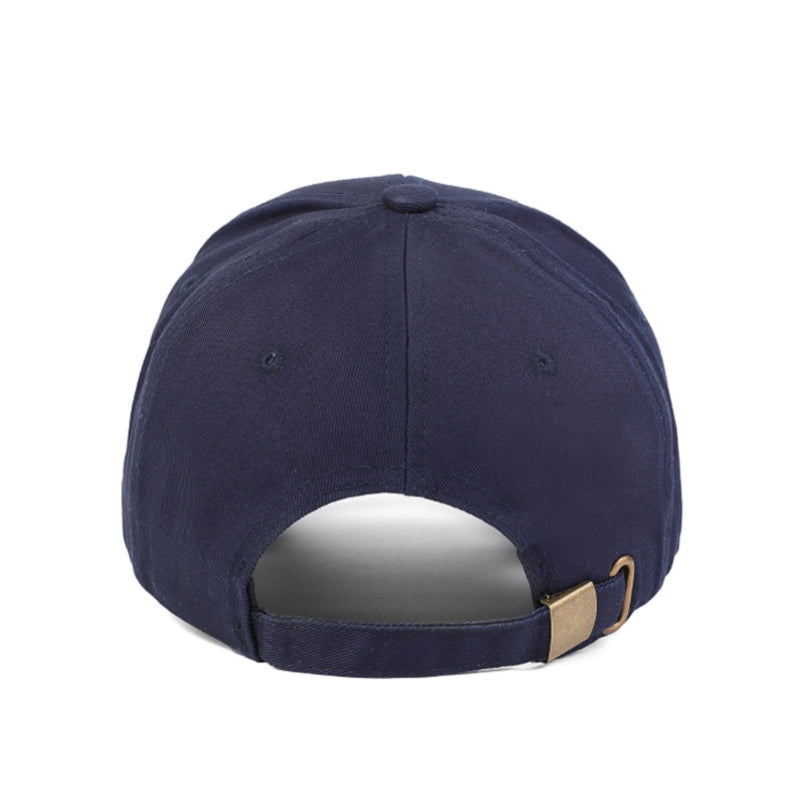 Navy baseball cap back view - wholesale breathable custom headwear