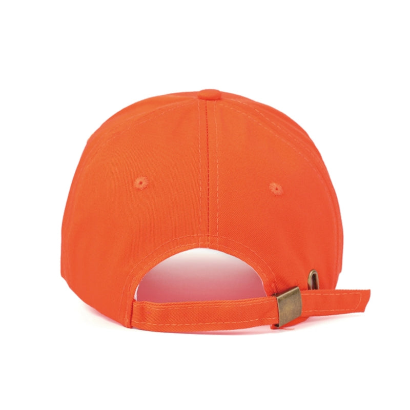 Orange cap rear view - breathable custom headwear for bulk orders