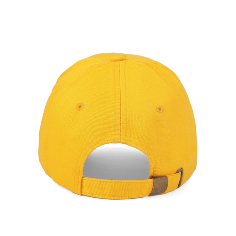 Yellow baseball cap back - bulk customizable team headwear