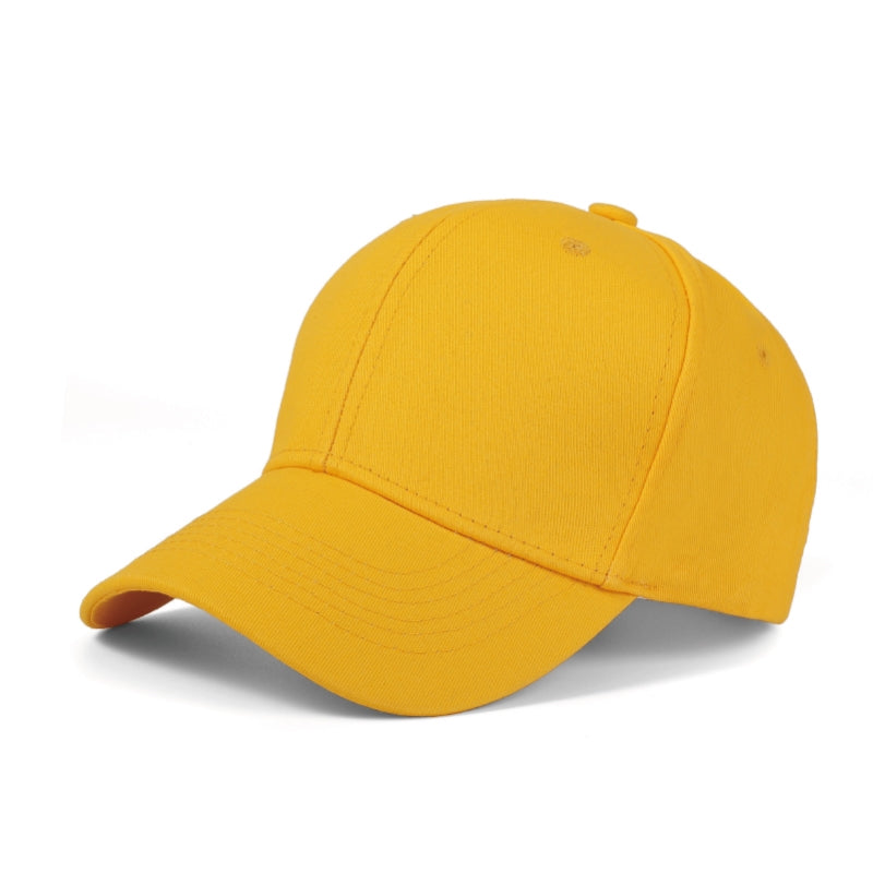 Yellow sports cap front - 260g cotton promotional baseball hat