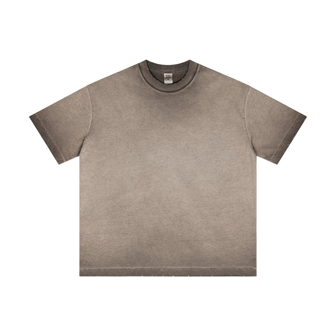 Coffee vintage wash tee | Heavyweight streetwear | OEM wholesale garment