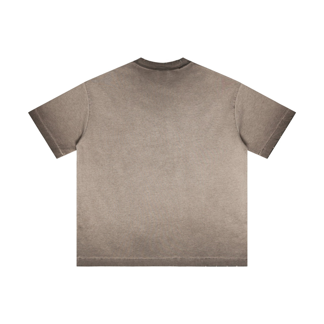 Coffee vintage tee rear | Heavy cotton blank | Wholesale manufacturing sample