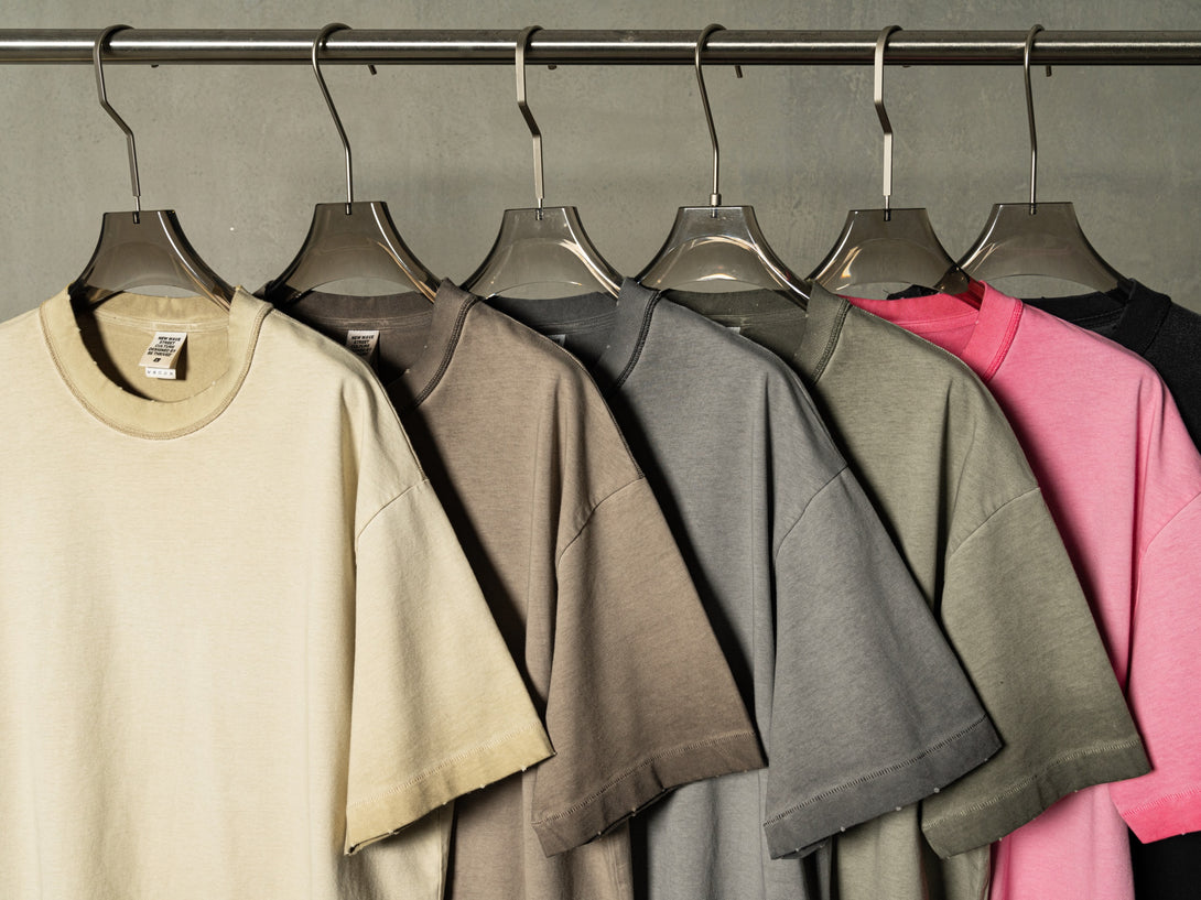 Oversized street tees color range - Rose/Army/Khaki pigment-dye prints | Bulk blank apparel