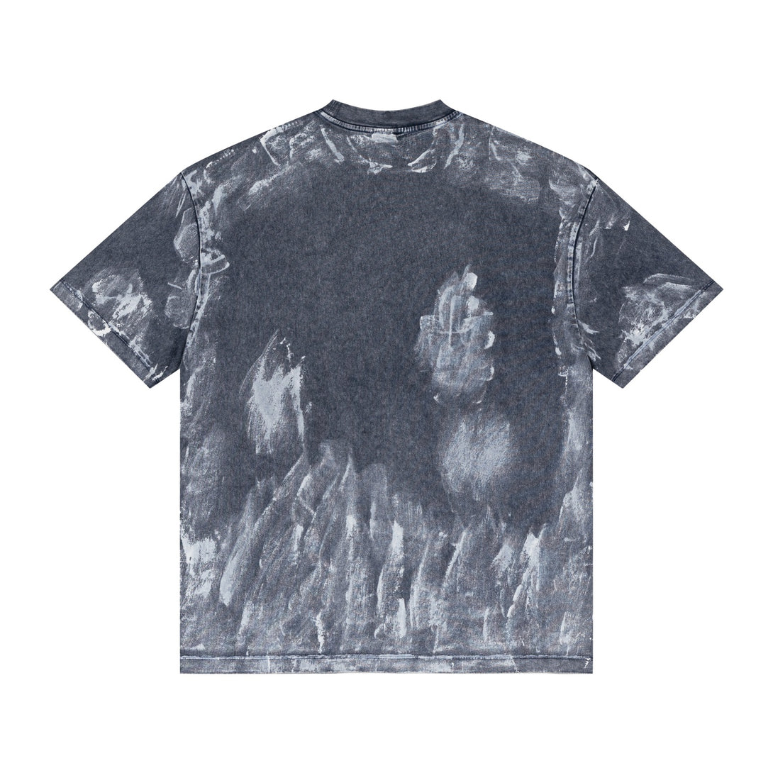 Light blue oversized tee back - Pigment-dye wash 100% cotton blank apparel
