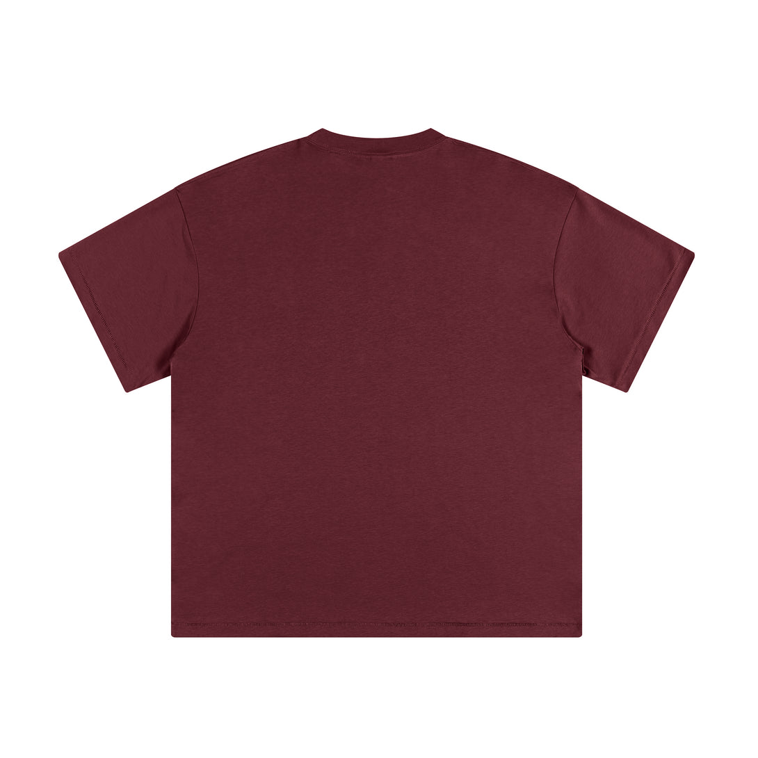 Maroon Unisex Casual T-shirt Back Flat