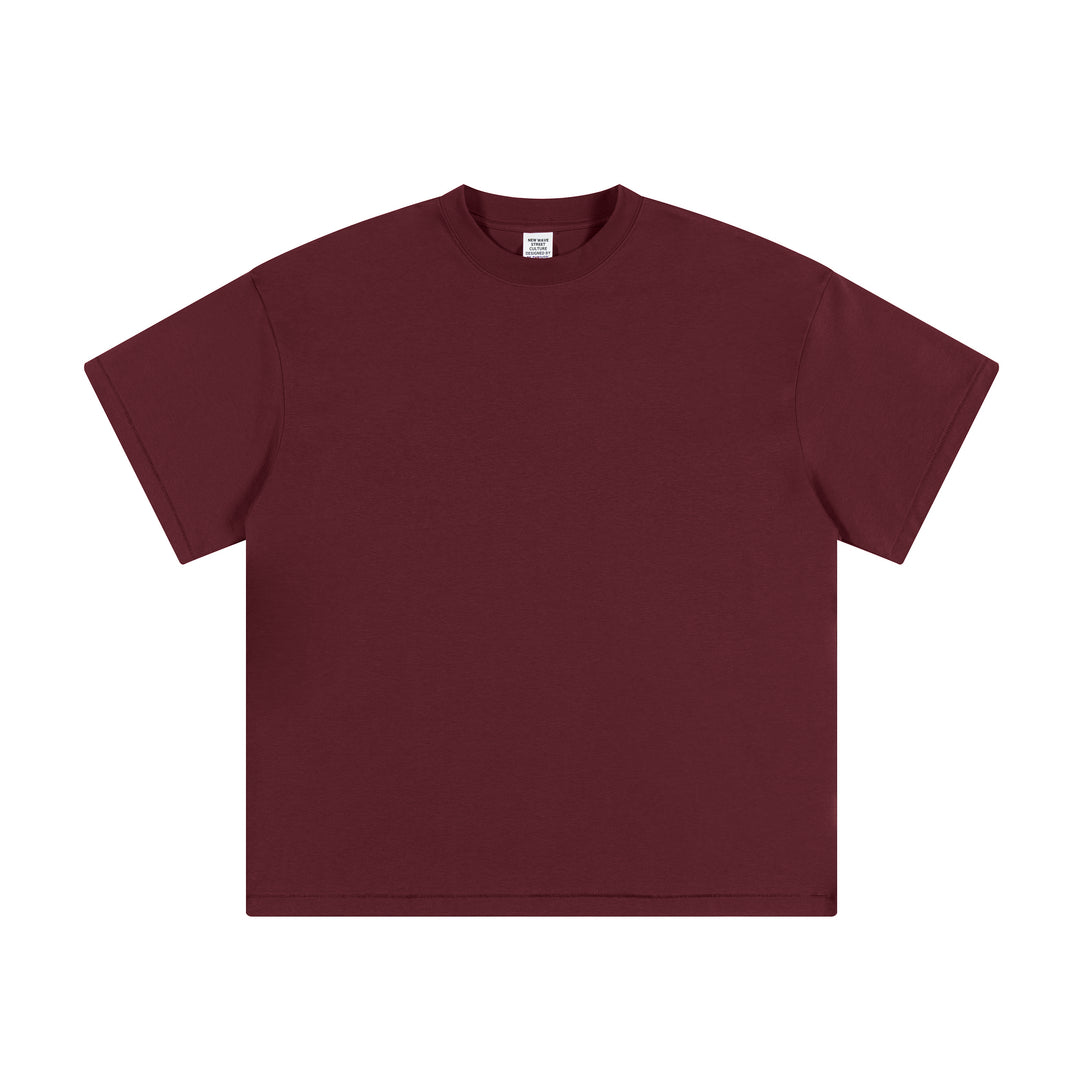 Maroon Unisex Casual T-shirt Front Flat