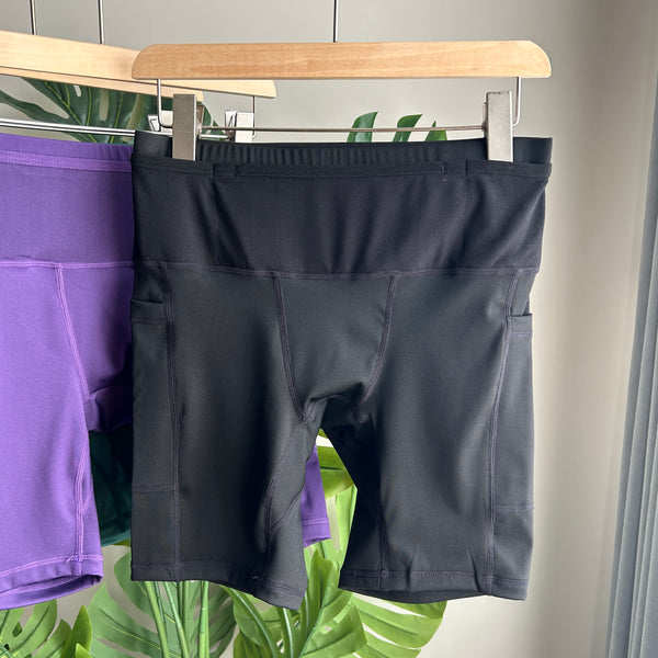 Men's Black Compression Shorts Front View