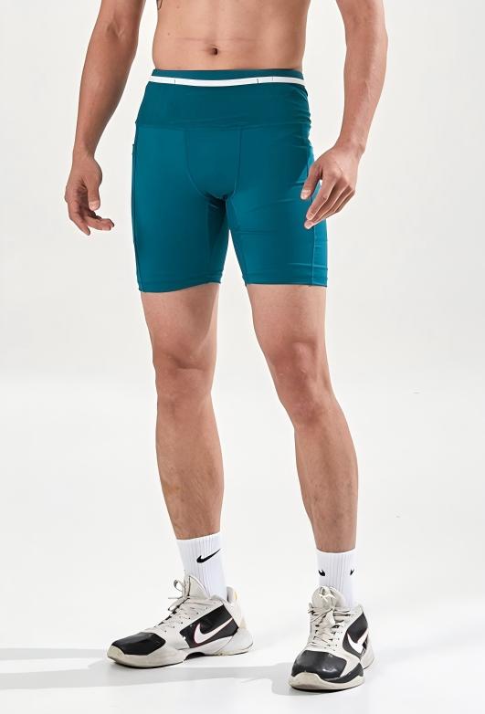Men's Copper Green Compression Shorts Front View