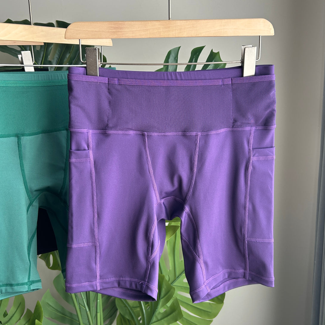 Men's Purple Compression Shorts Front View