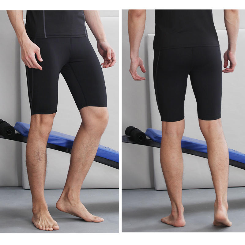 Rear view showing mobility of versatile workout shorts