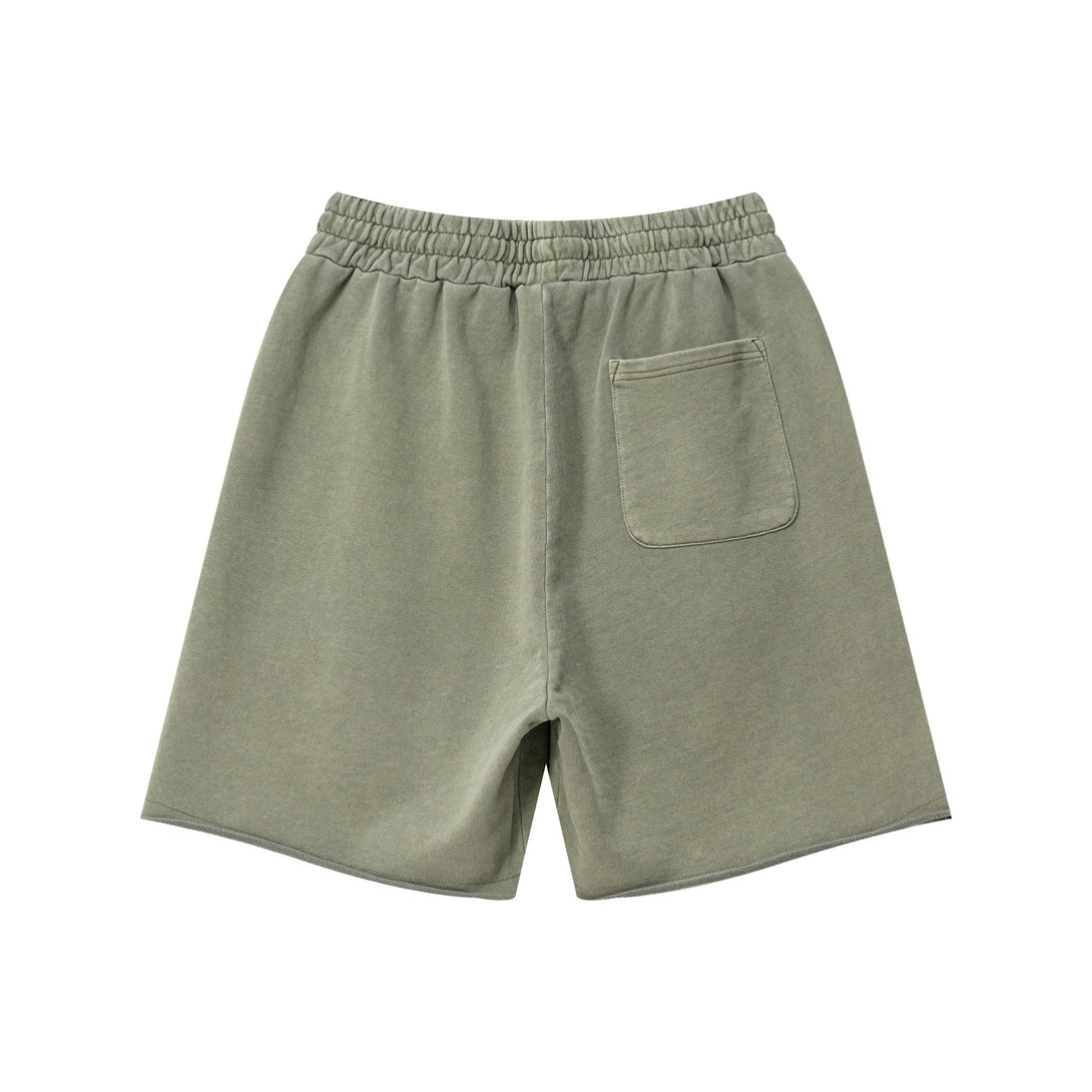 Army green cargo shorts back