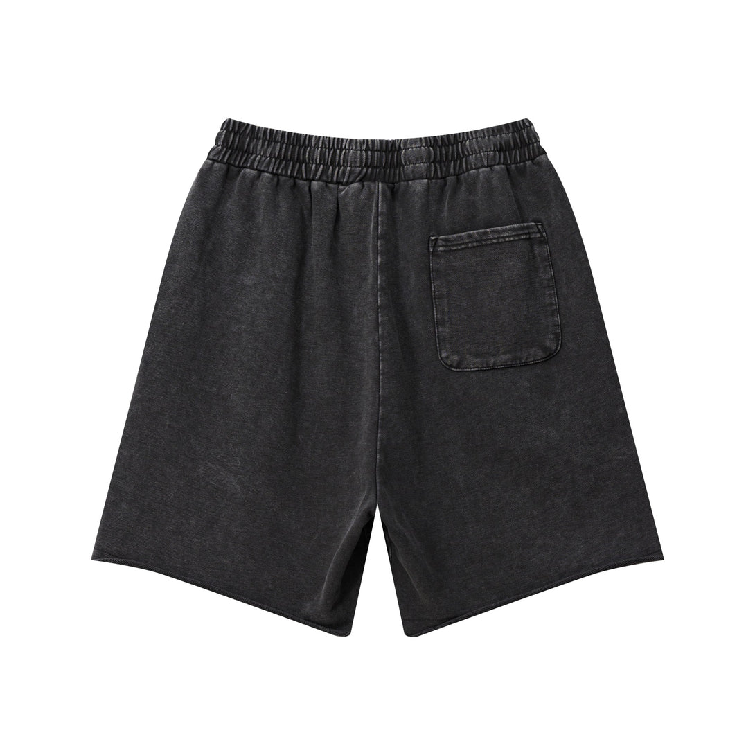 Black unisex shorts back design