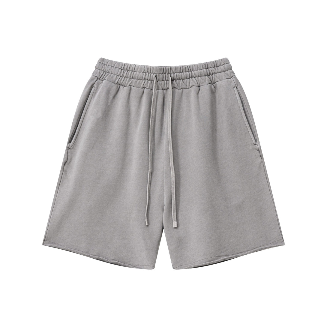 Medium gray relaxed shorts front