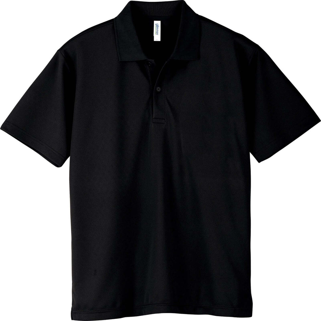 Recycled Polo Shirts: V-Neck Short-Sleeved Eco Design in black color, made from recycled polyester.