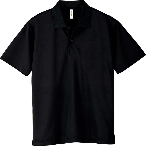Recycled Polo Shirts: V-Neck Short-Sleeved Eco Design in black color, made from recycled polyester.