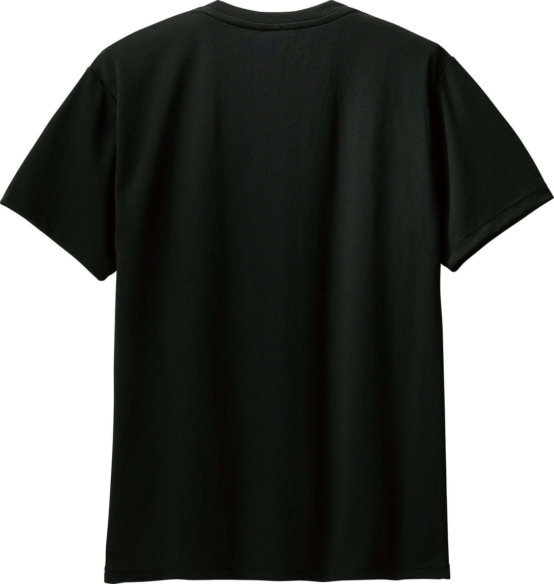 Back view of a black Recycled Polyester Tees, emphasizing its eco-friendly material and athletic design.