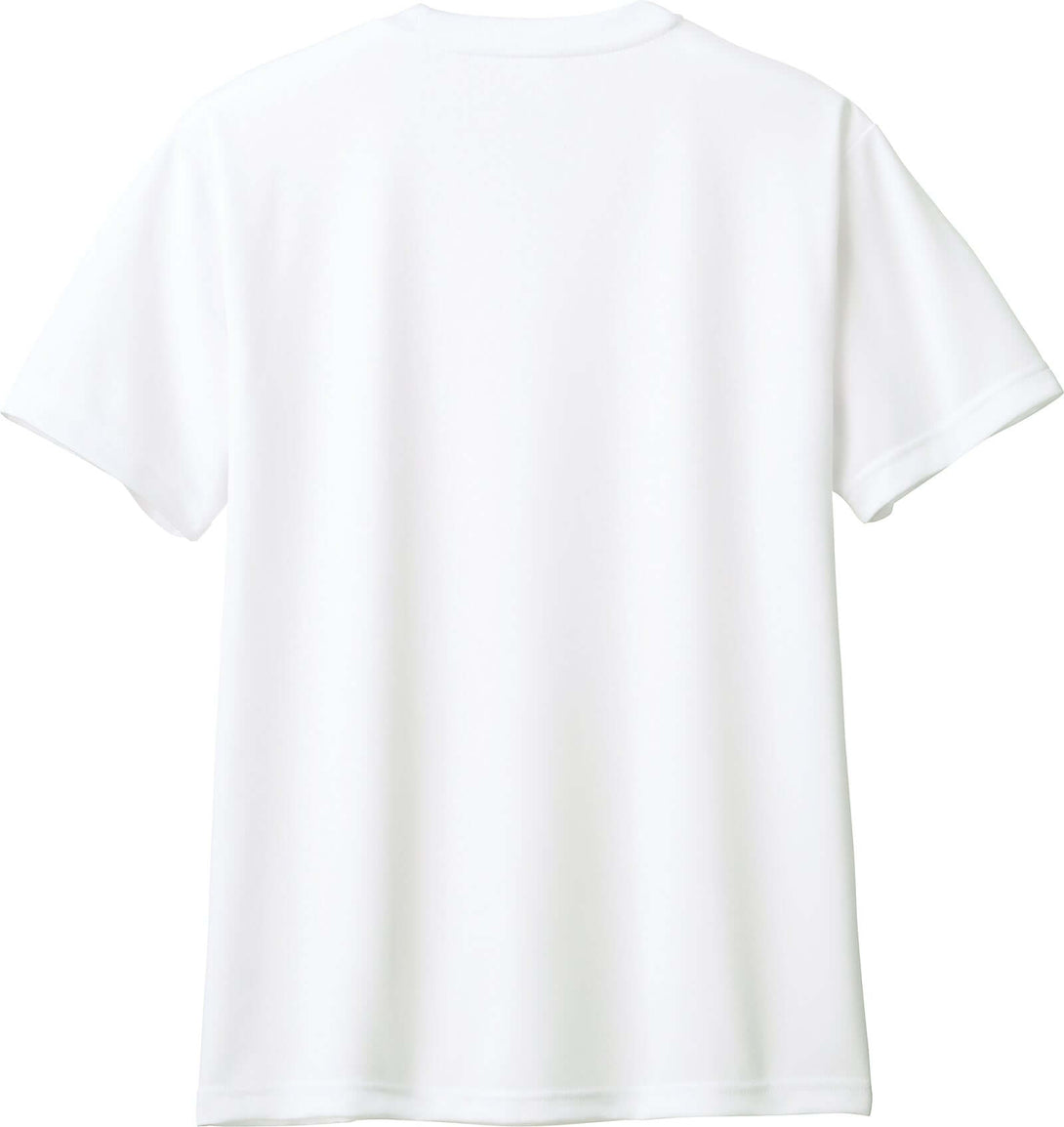 Back view of a white Recycled Polyester Tees showcasing its eco-performance design.