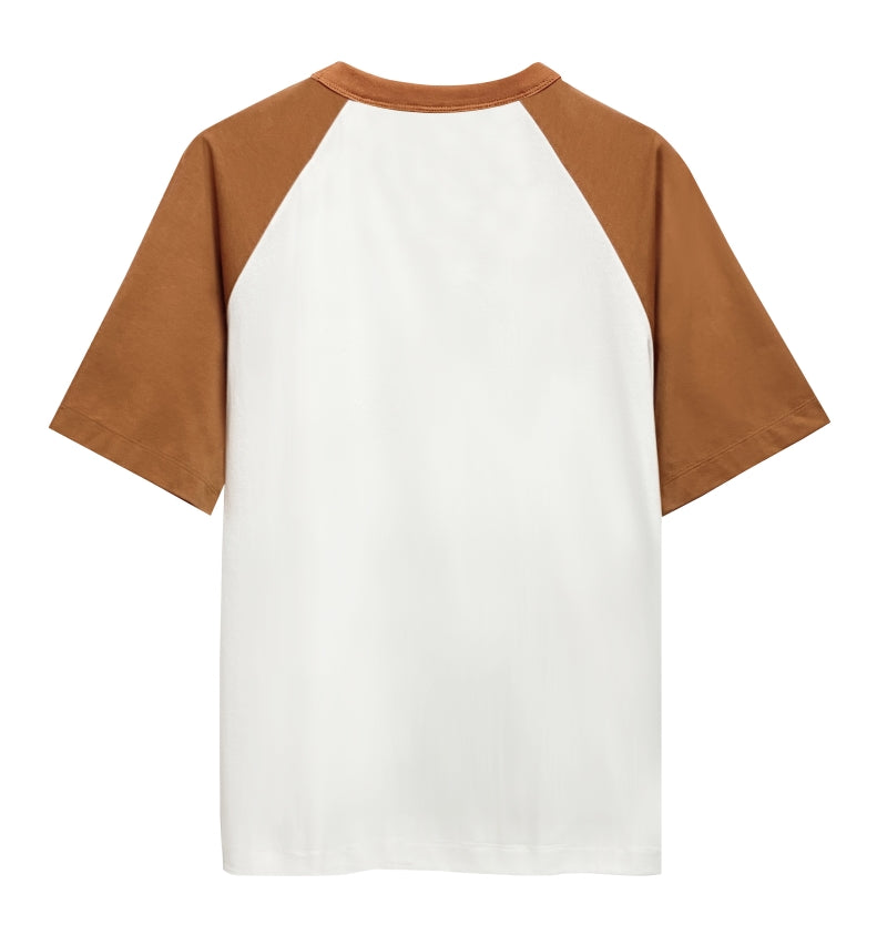Sustainable Sorona tee rear - White and Vintage Orange