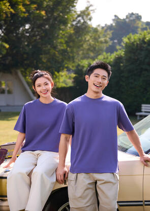 Unisex Grape Purple Cooling T-Shirt Worn by Male and Female Models