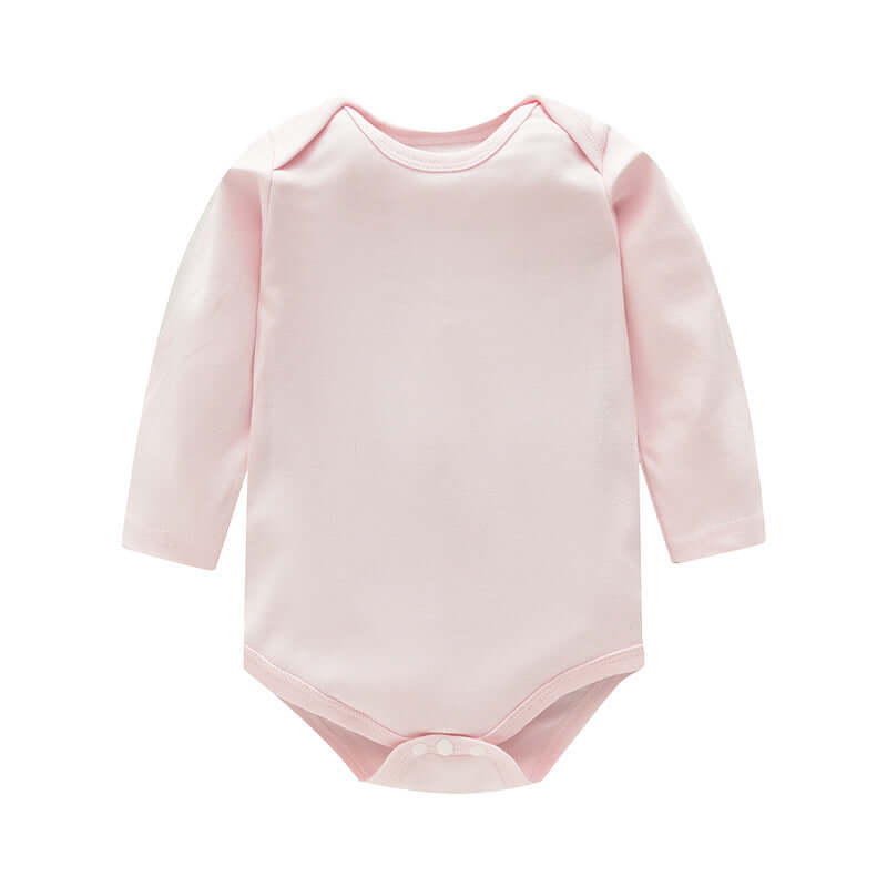 Pink GOTS baby romper front - Organic cotton OEM infant apparel (03)