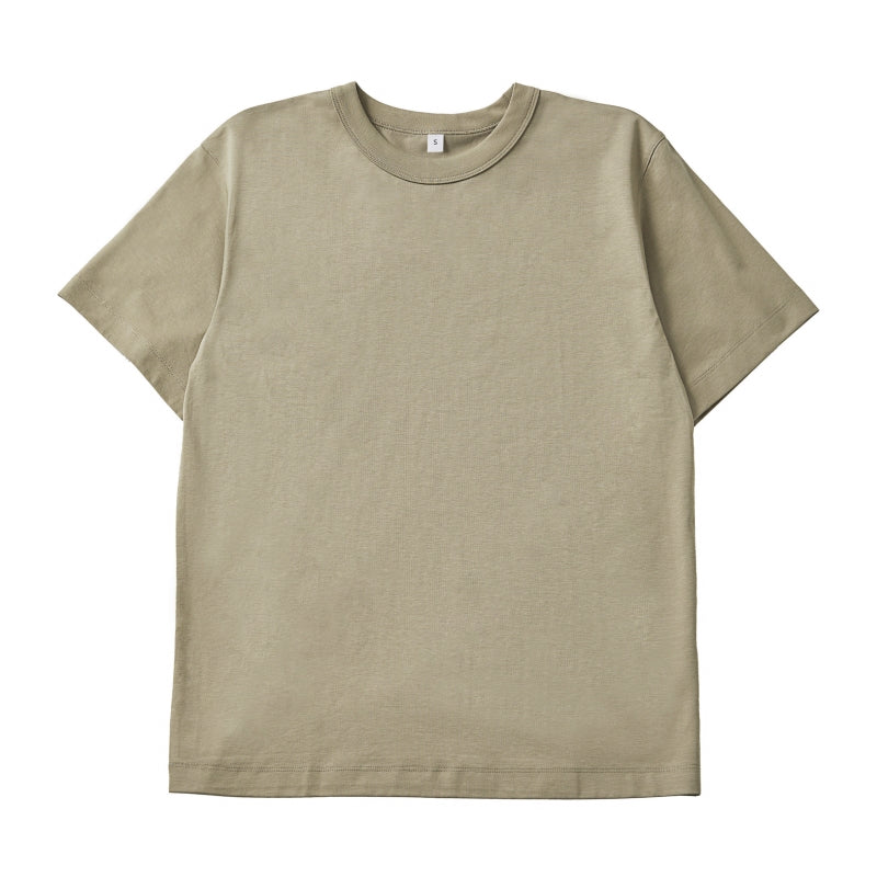 Beige sustainable t-shirt front - Sorona cotton blend