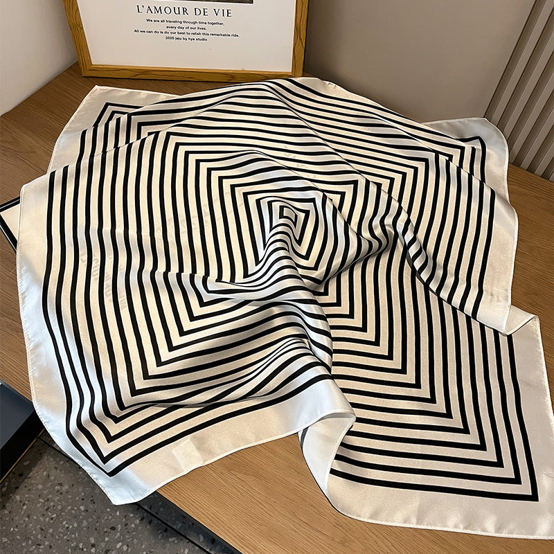 Minimalist White Geometric Scarf - Customizable Bulk Orders for B2B Fashion Retailers