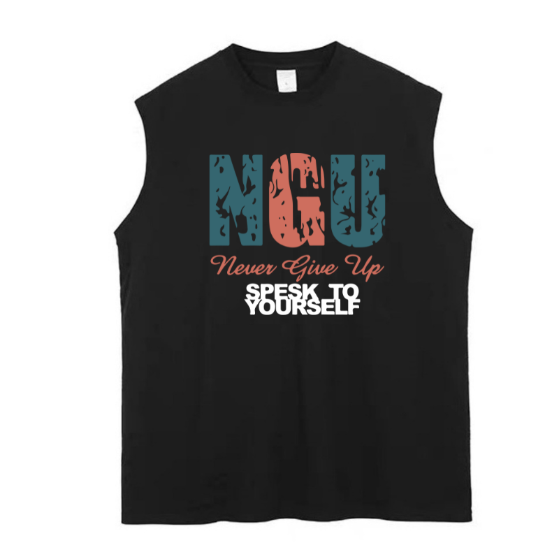 Printed bamboo cotton tank in Black - bulk customization option