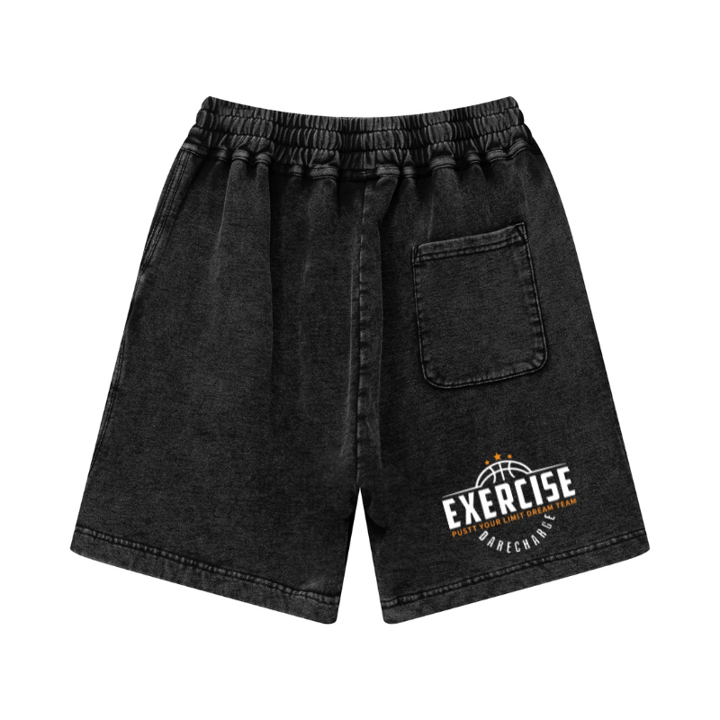 Black Sports Shorts Printed Back Design | Custom Branding on Reinforced Seams | B2B Apparel Branding Sample