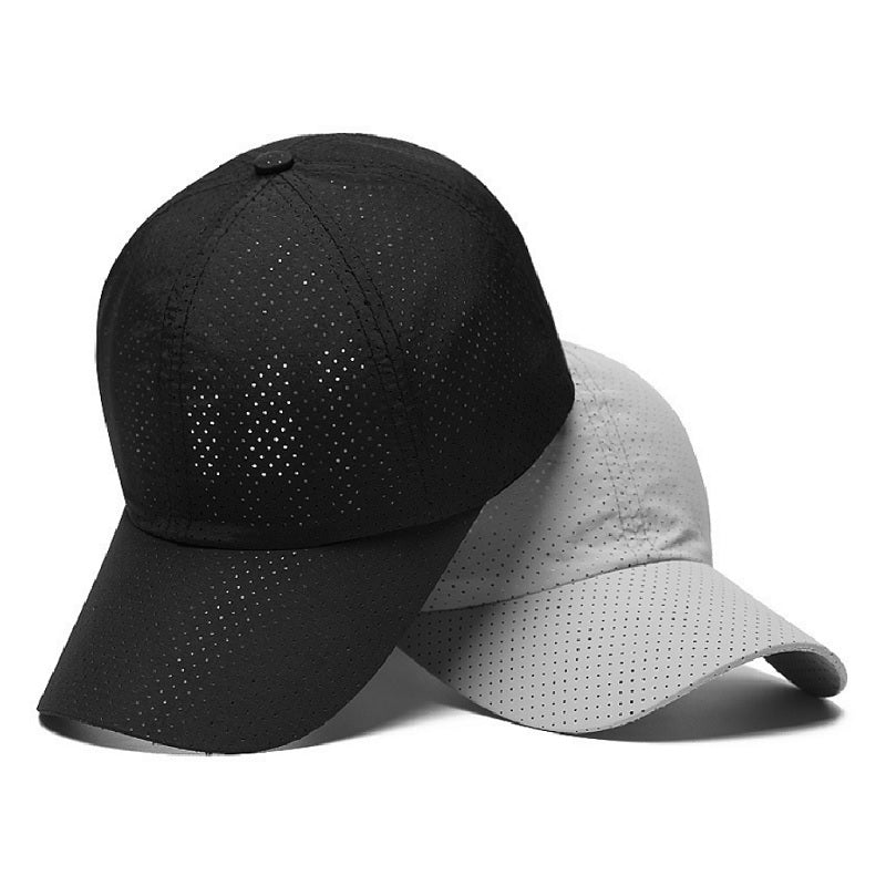 Black vs light gray mesh cap comparison - quick-dry sports headwear color options wholesale