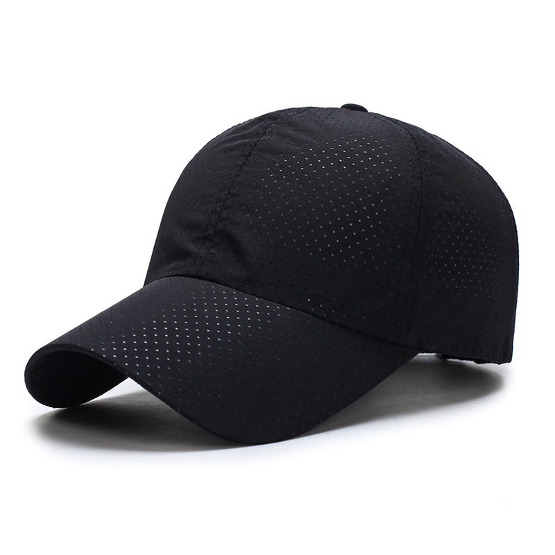 Black performance mesh cap front view - quick-drying technology for sports teams bulk orders