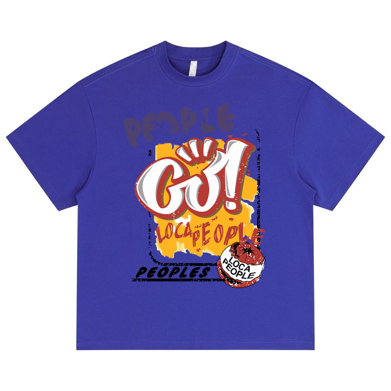 College Blue printed oversize tee - sustainable apparel
