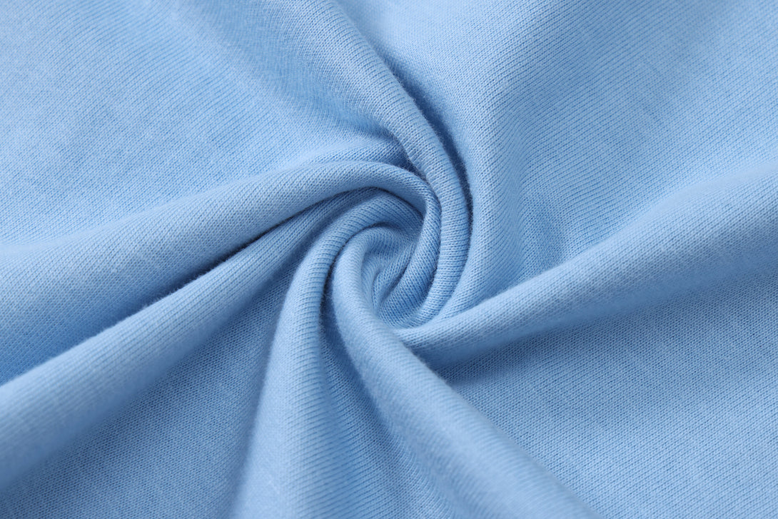 Fabric texture of 100% cotton round neck blank t-shirt