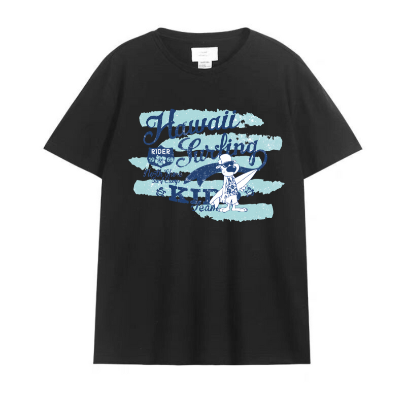 Printed Design Front: Black Hemp-Cotton T-Shirt with Custom Artwork - Eco-Friendly Business Uniform Tee