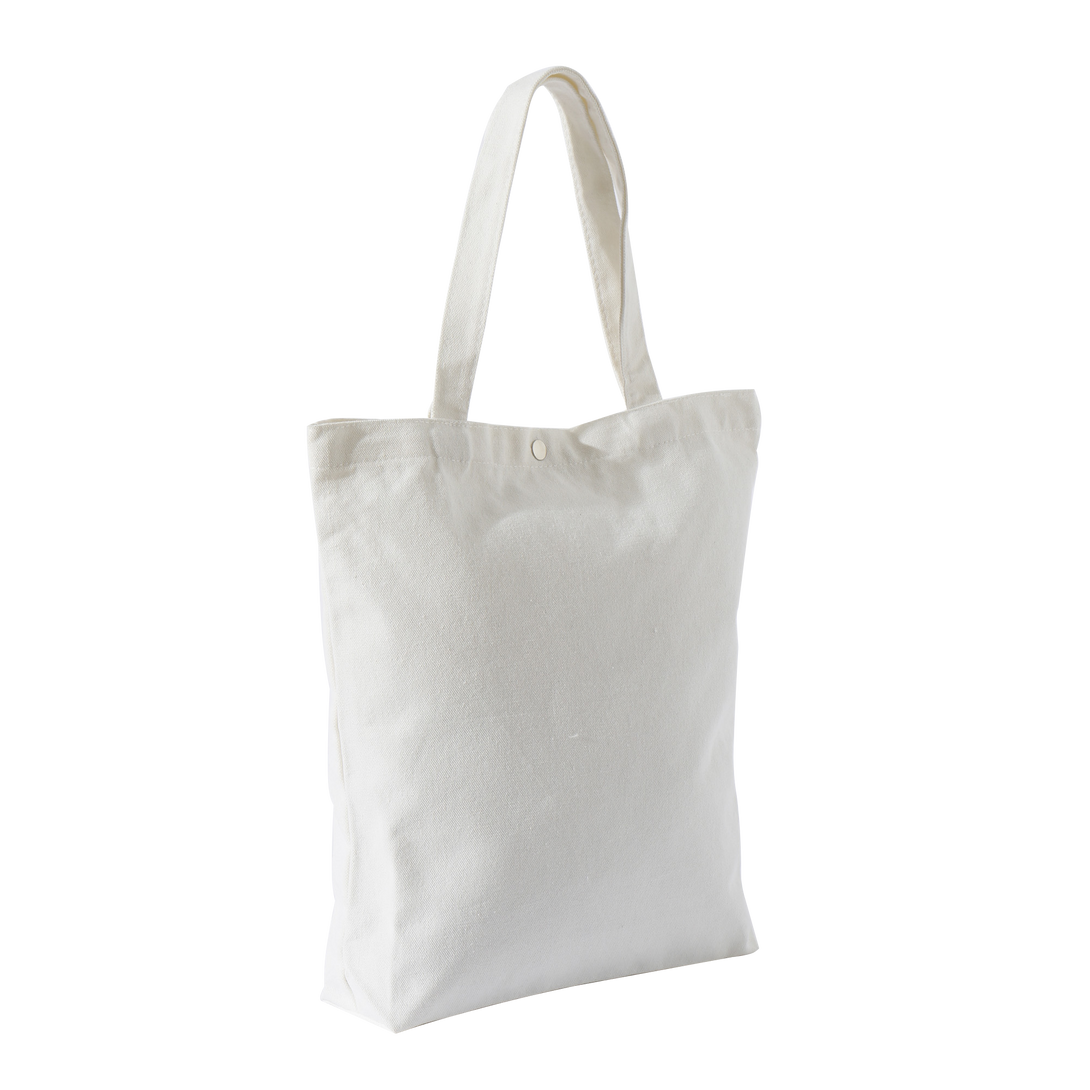 Bulk customizable white cotton canvas bags with snap buckle - eco-friendly promotional merchandise