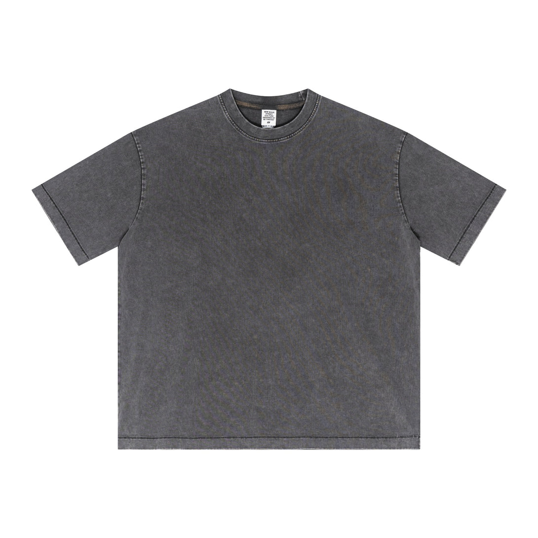 Dark Gray Printed Vintage Tee Front | Custom Design Placement | Snow-Wash Base Garment
