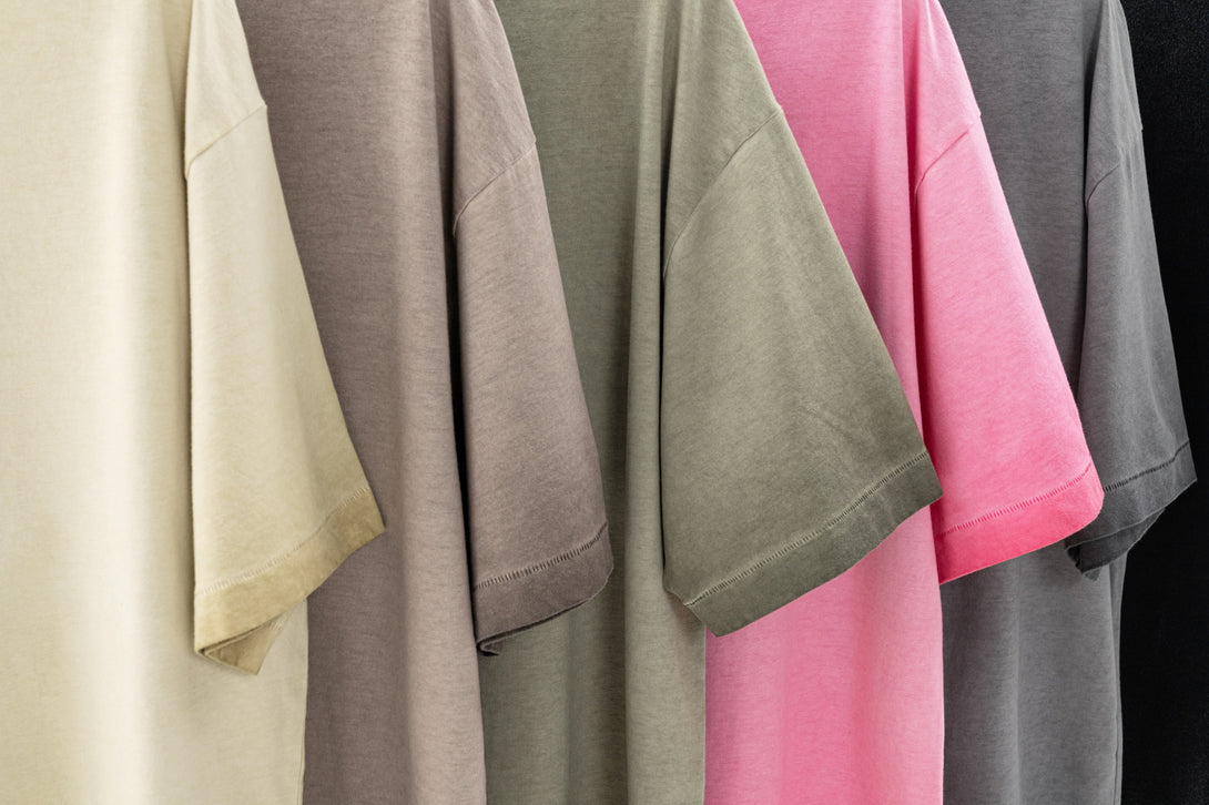 Distressed streetwear tee series - Rose/Army/Khaki cracked-ink prints | Bulk garment blanks wholesale front