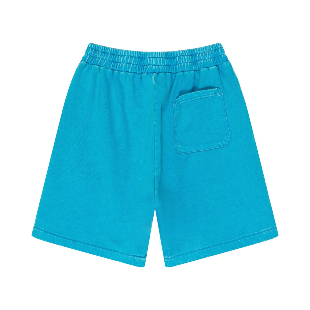 Blue Performance Athletic Shorts Back | Industrial Vintage Wash | Bulk Custom Activewear