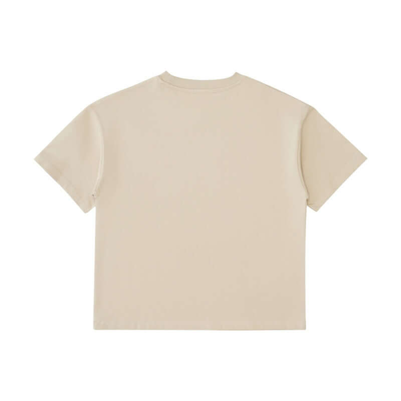 Khaki plain t-shirt back wholesale