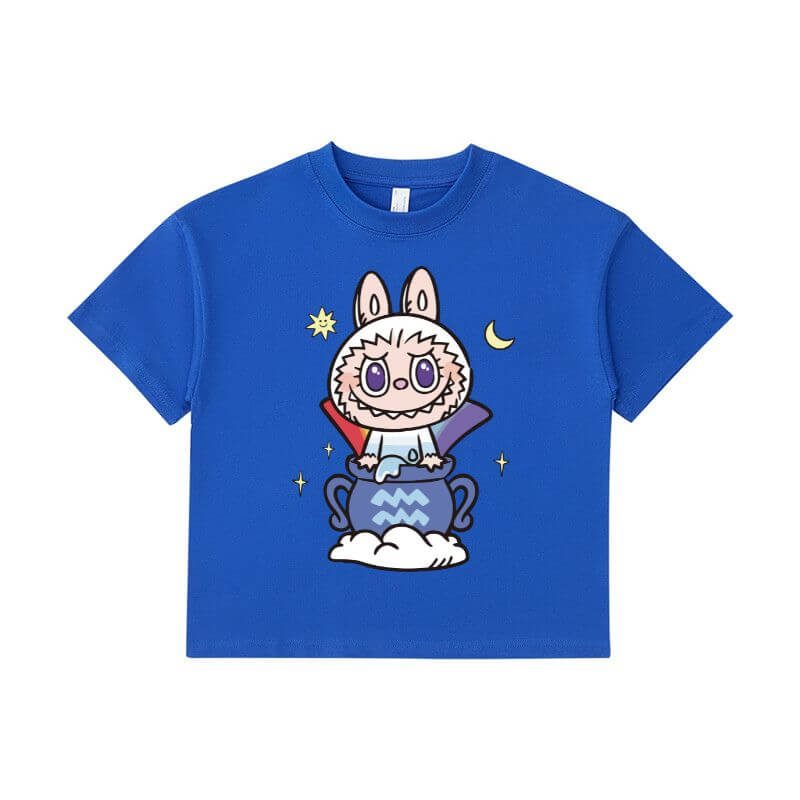 Klein blue heavyweight t-shirt with printed graphic