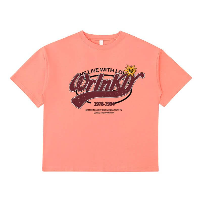 Coral red unisex tee with custom print front