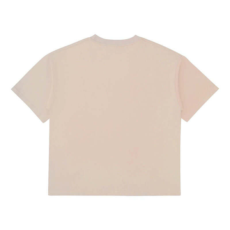 Khaki plain tee back custom blank