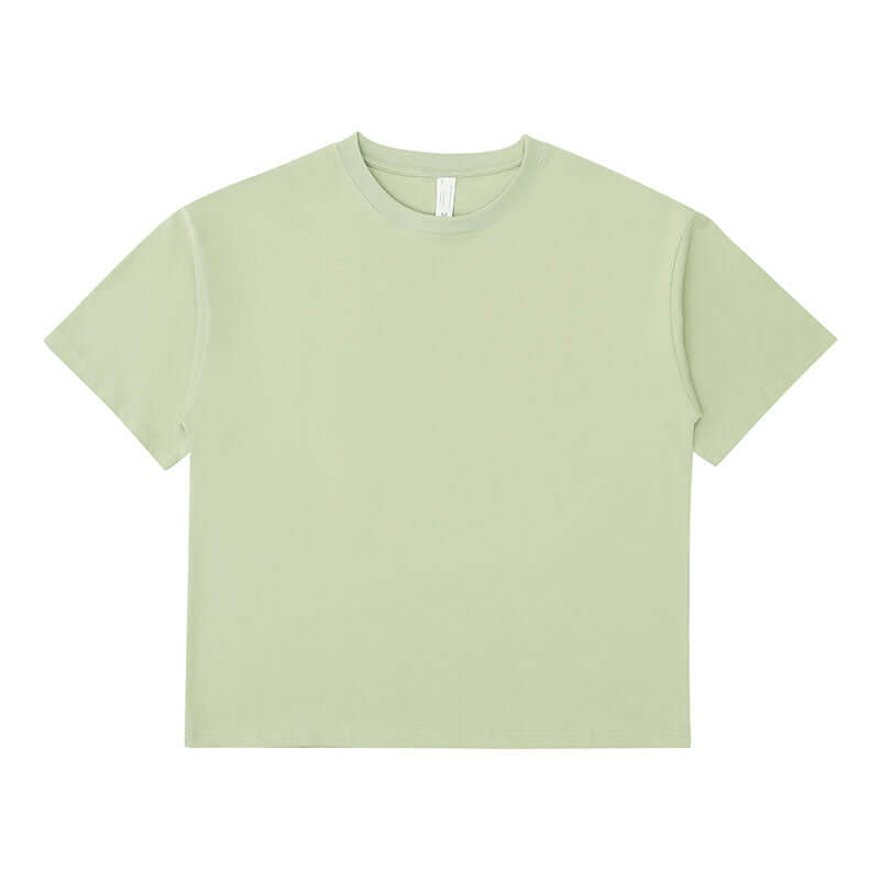 Pistachio green unisex tee front 245g