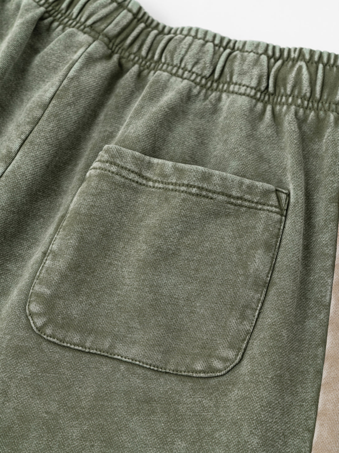 Detail of back pocket design with retro styling