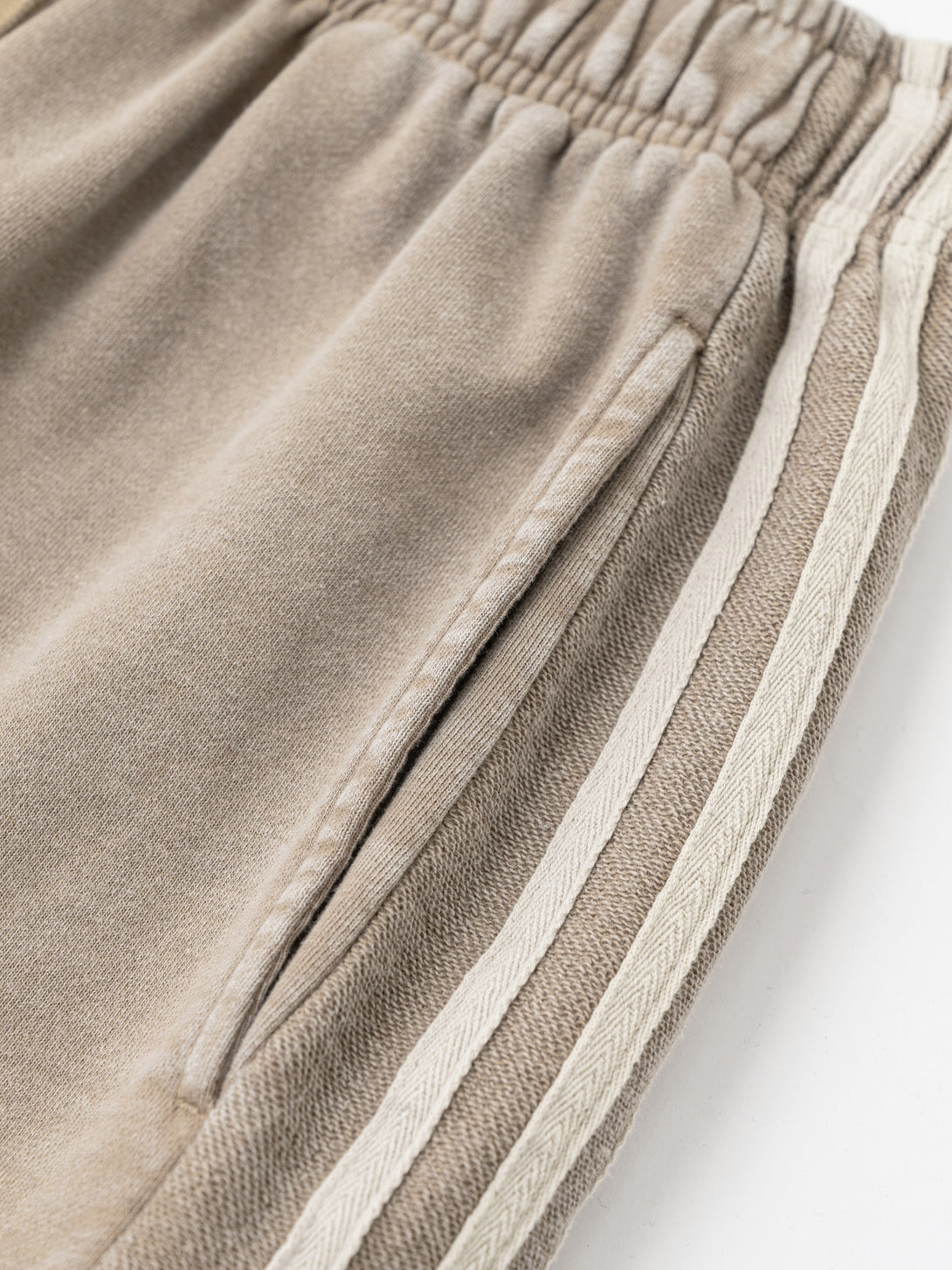 Detail of reinforced front pocket with vintage wash