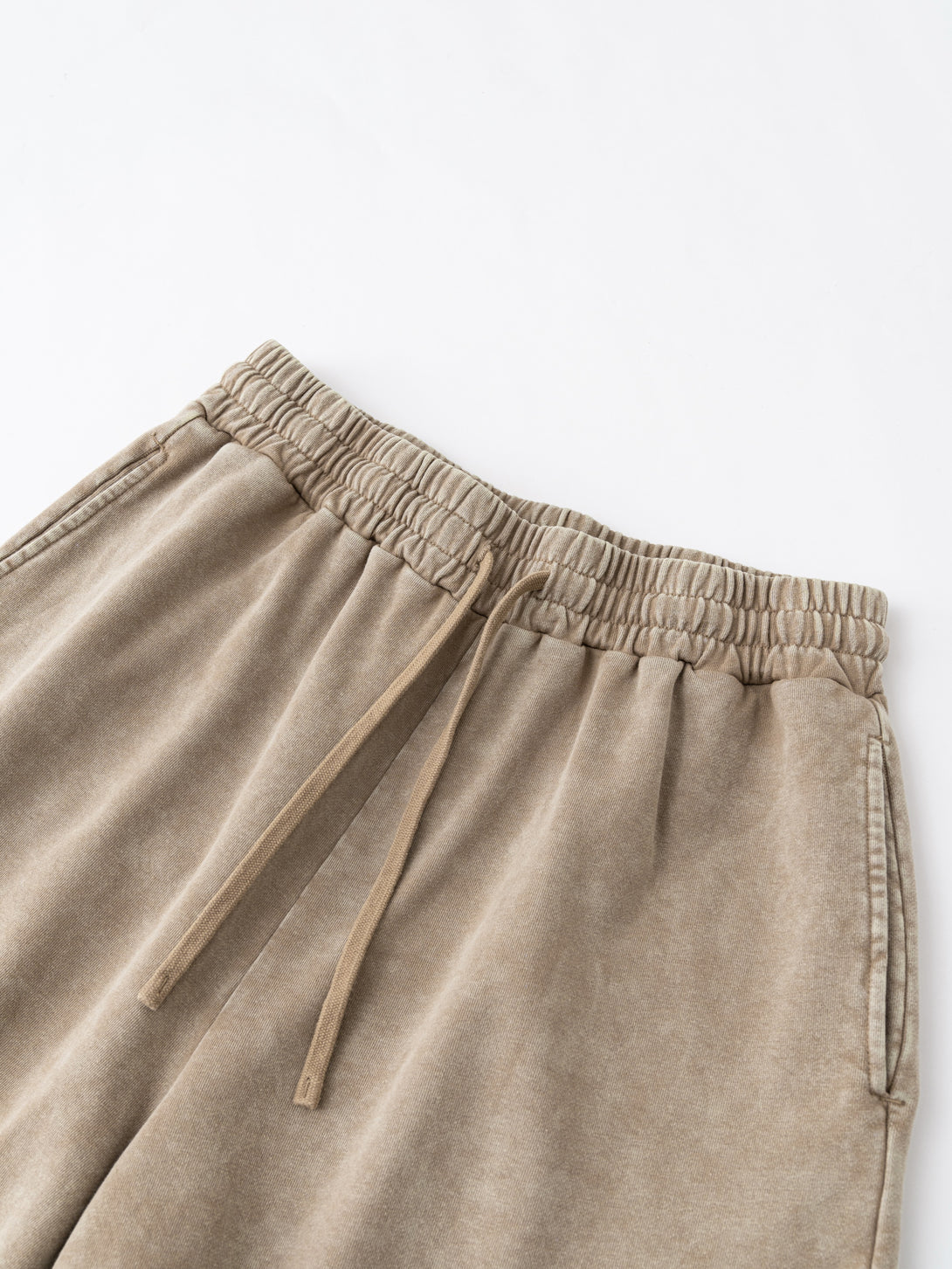 Reinforced waistband detail on vintage shorts