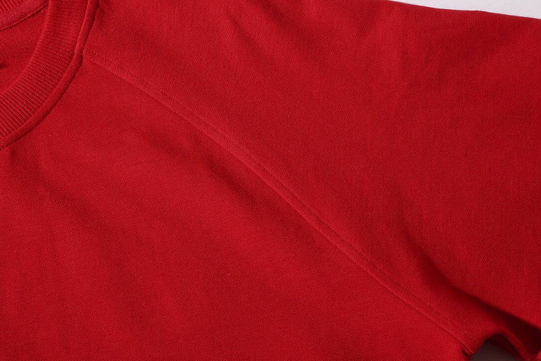 Reinforced shoulder seam on 380gsm cotton fleece apparel