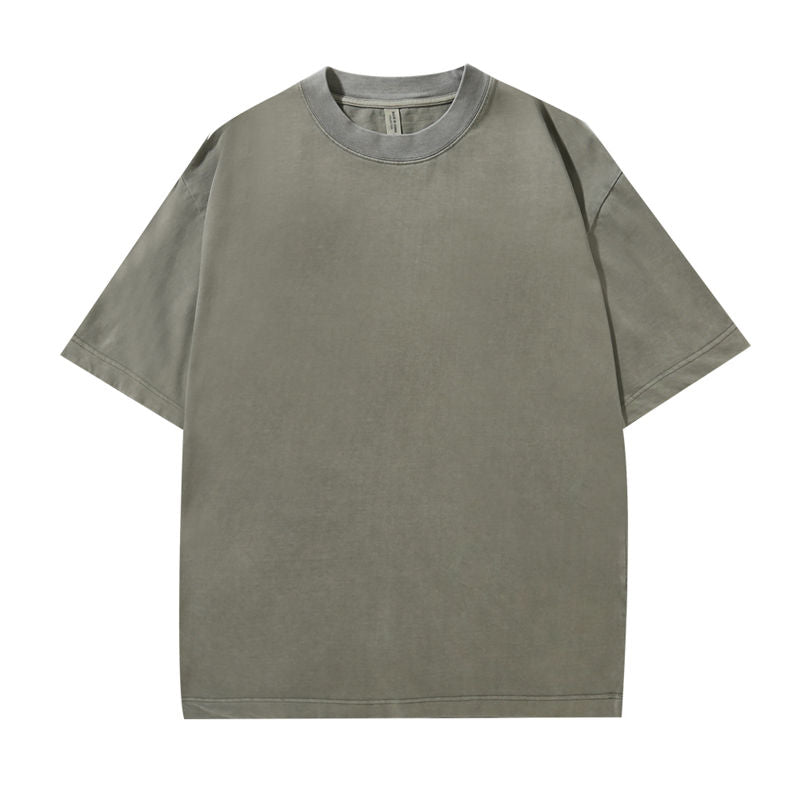 heavyweight vintage wash t-shirt in sandstone color - front view